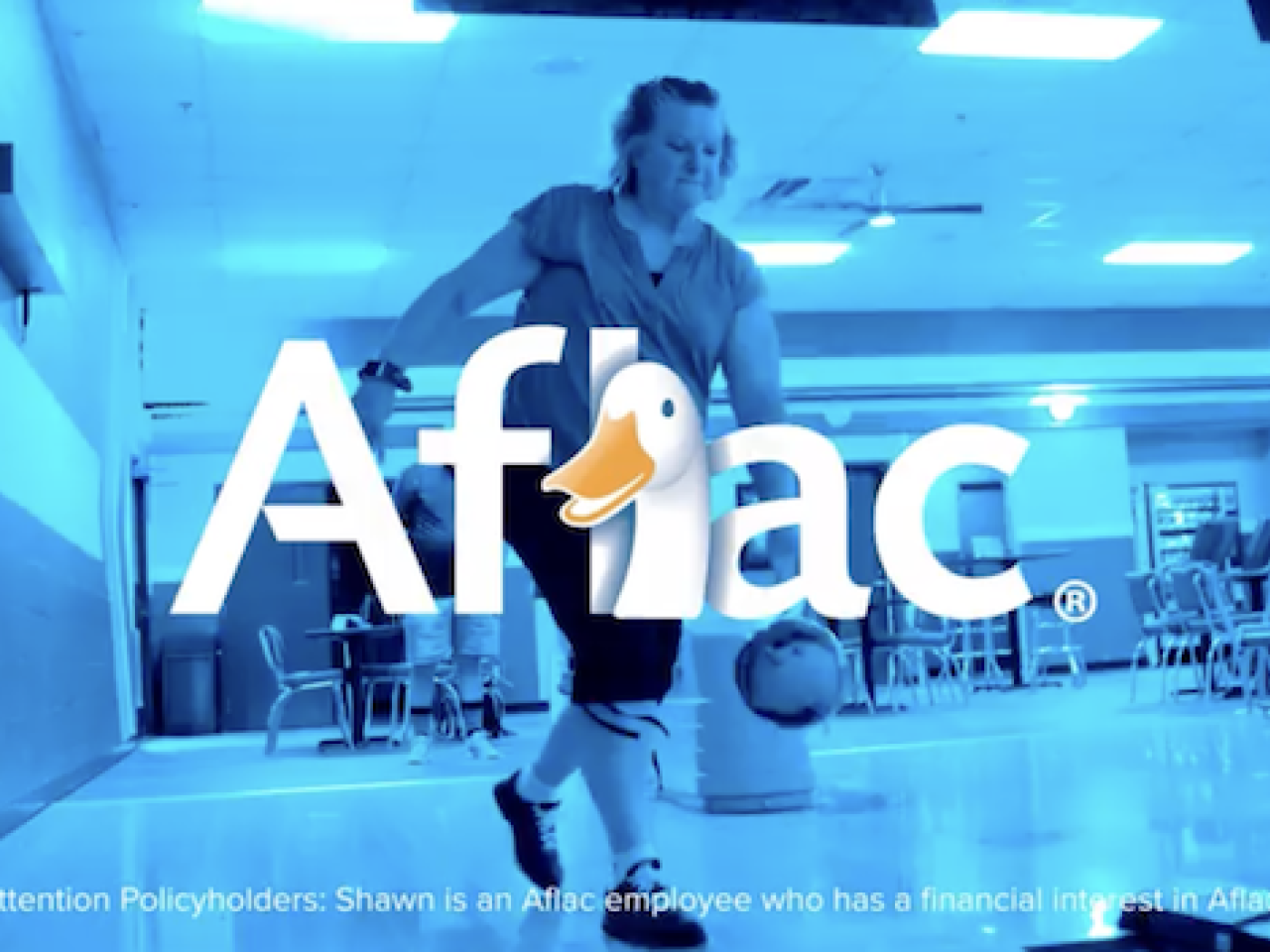 Nikki Cannon shown bowling. Aflac logo and duck are shown.