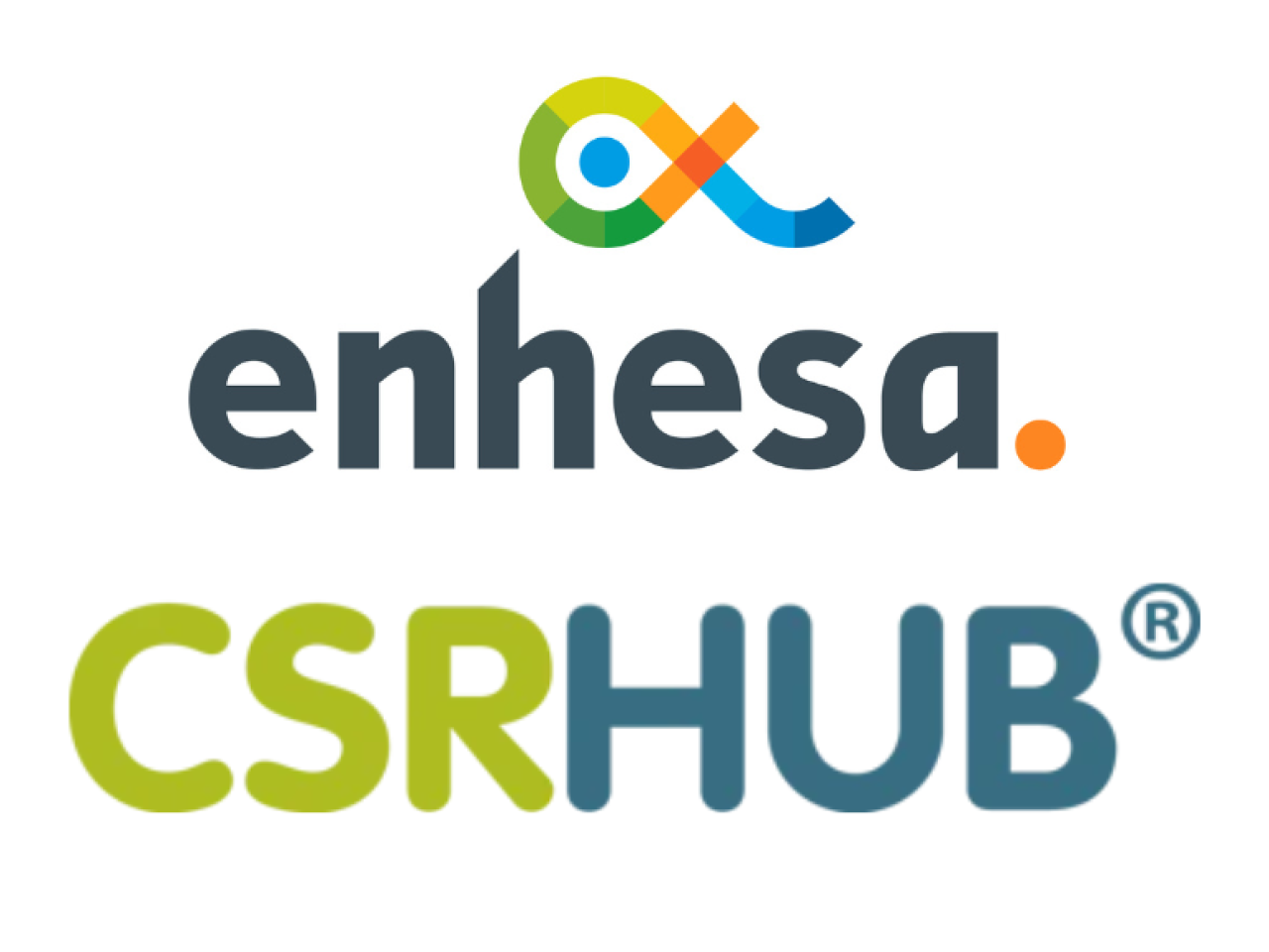 Enhesa logo above CSRHub Logo