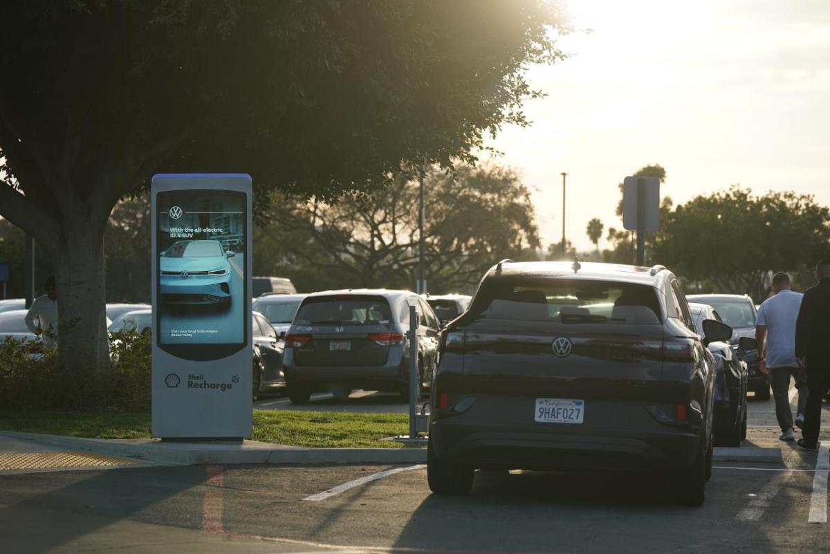 Volta’s EV chargers also feature eye-catching media screens that can help reach and influence guests as they pass by. 