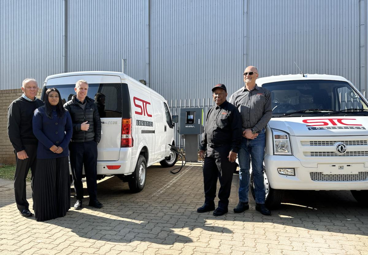 From left to right: Manie Keefe | General Manager Operations Altron Arrow,  Aerolene Suburaman | Saftety, Health, Environment, and Quality Manager Altron Arrow,  Renato Martins | Managing Director Altron Arrow,  Sydney Magoro  | Director STC,  Kobus Theron | Director STC
