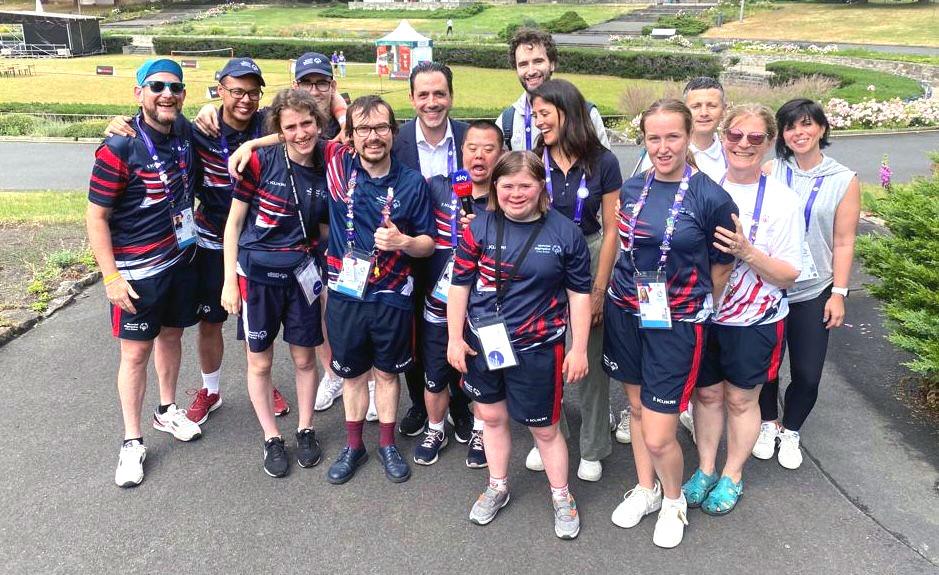 Eliana shown with the UK delegation at the Special Olympics.