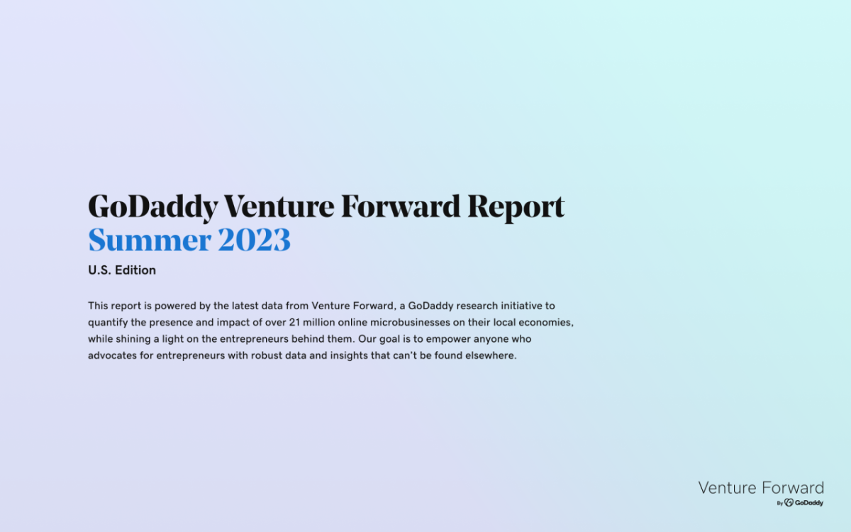 "GoDaddy Venture Forward Report Summer 2023"