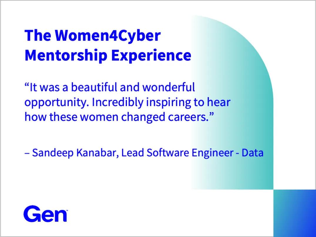 "The Women4Cyber Mentorship Experience" and quote from Sandeep Kanabar.