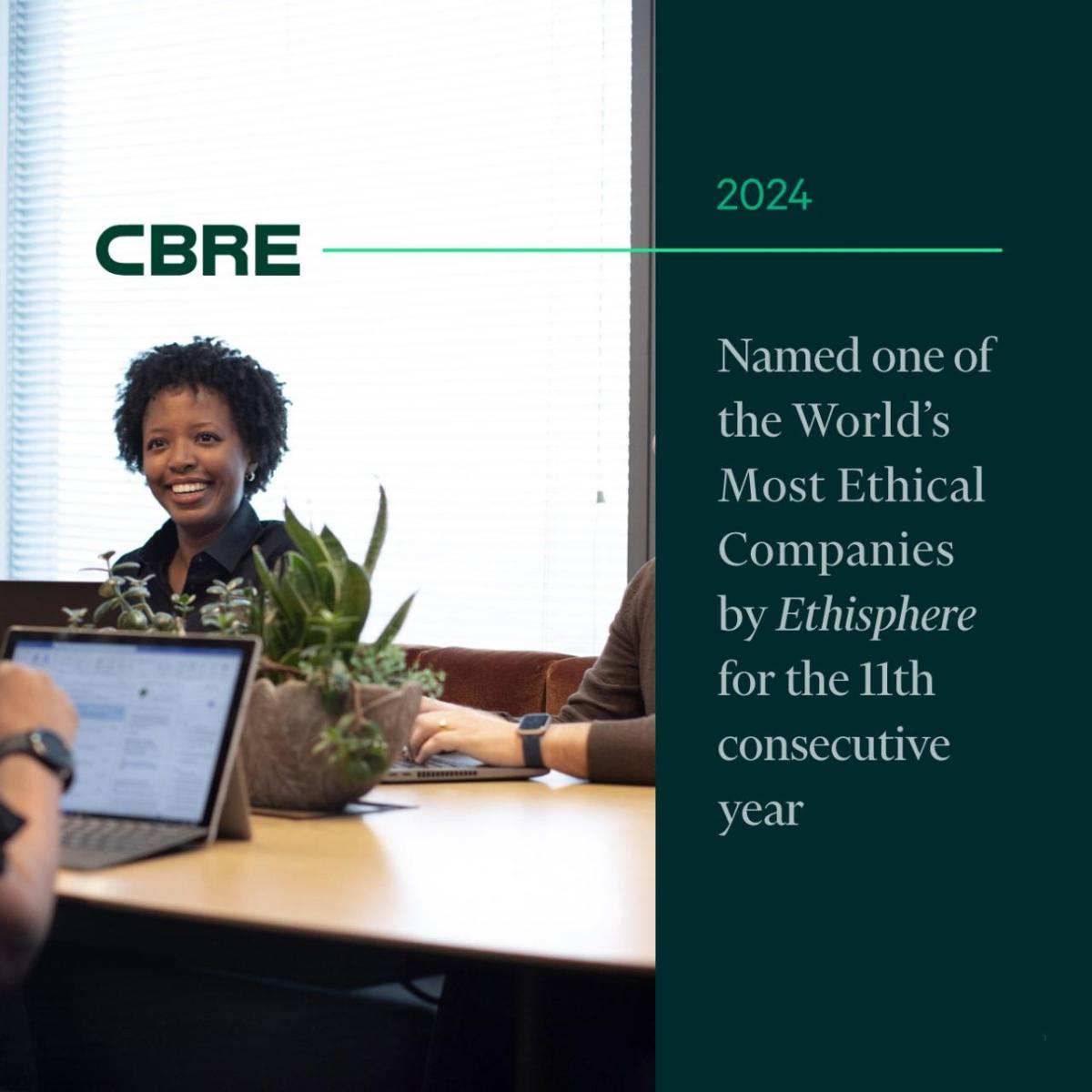 CBRE Named as one of the 2024 World’s Most Ethical Companies by Ethisphere for 11th Consecutive Year