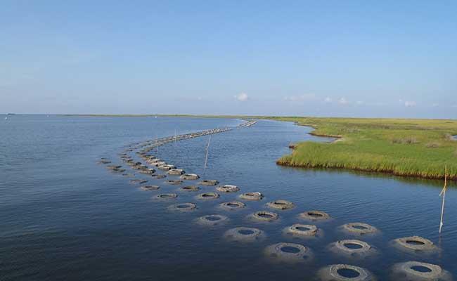 Photo Courtesy of CPRA’s St. Bernard Parish Living Shoreline Demonstration Project, funded by the Coastal Impact Assistance Program