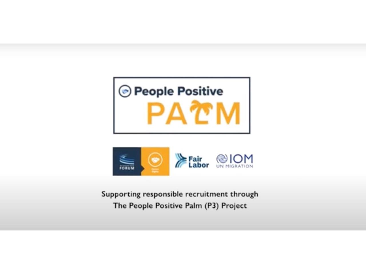 People Positive PALM, The Consumer Goods Forum, Fair Labor, and IOM logos