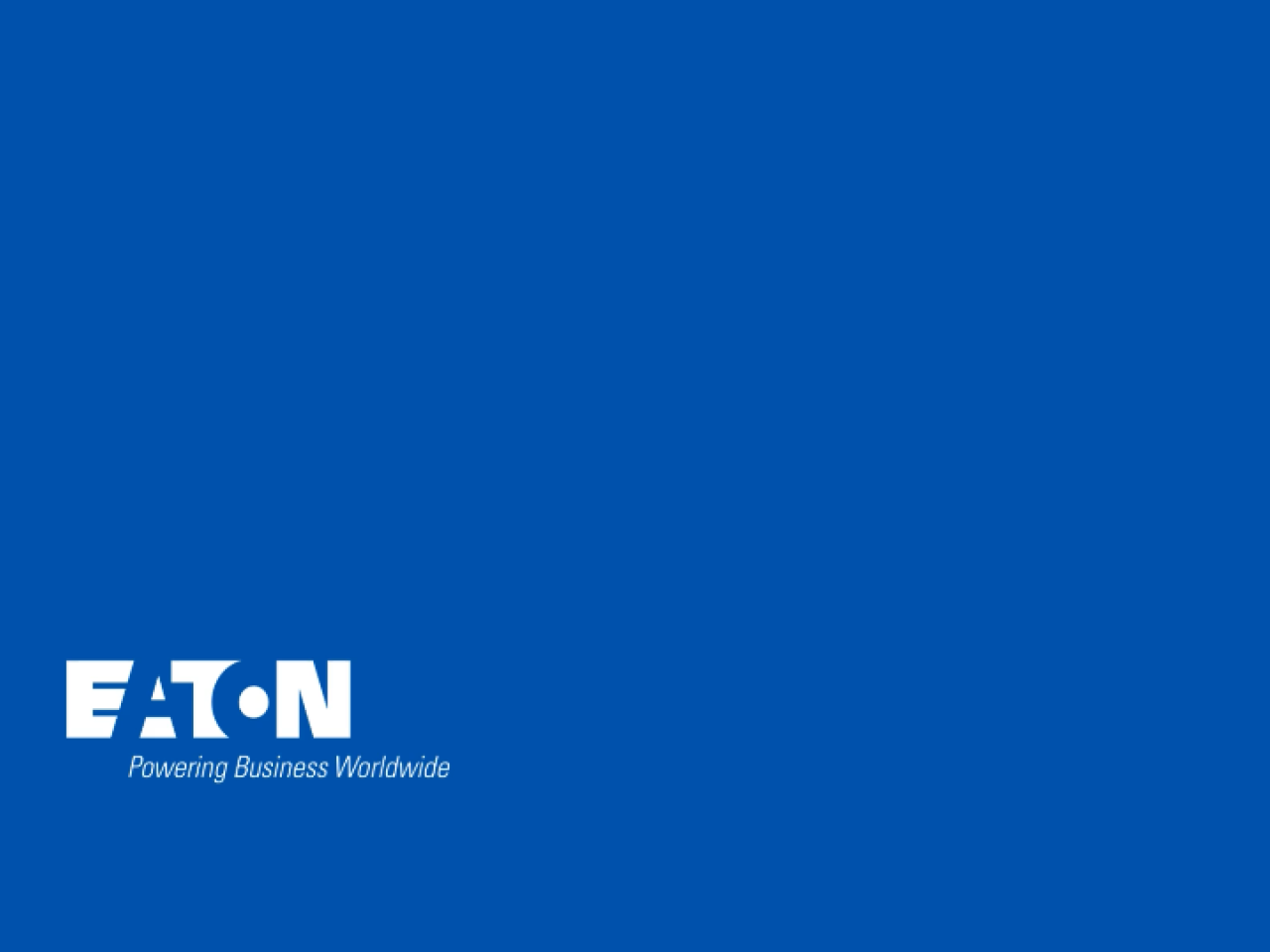 blue screen with Eaton logo 