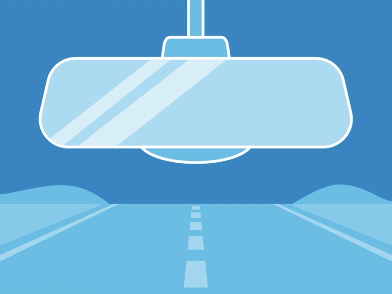 Blue illustration of a road ahead 