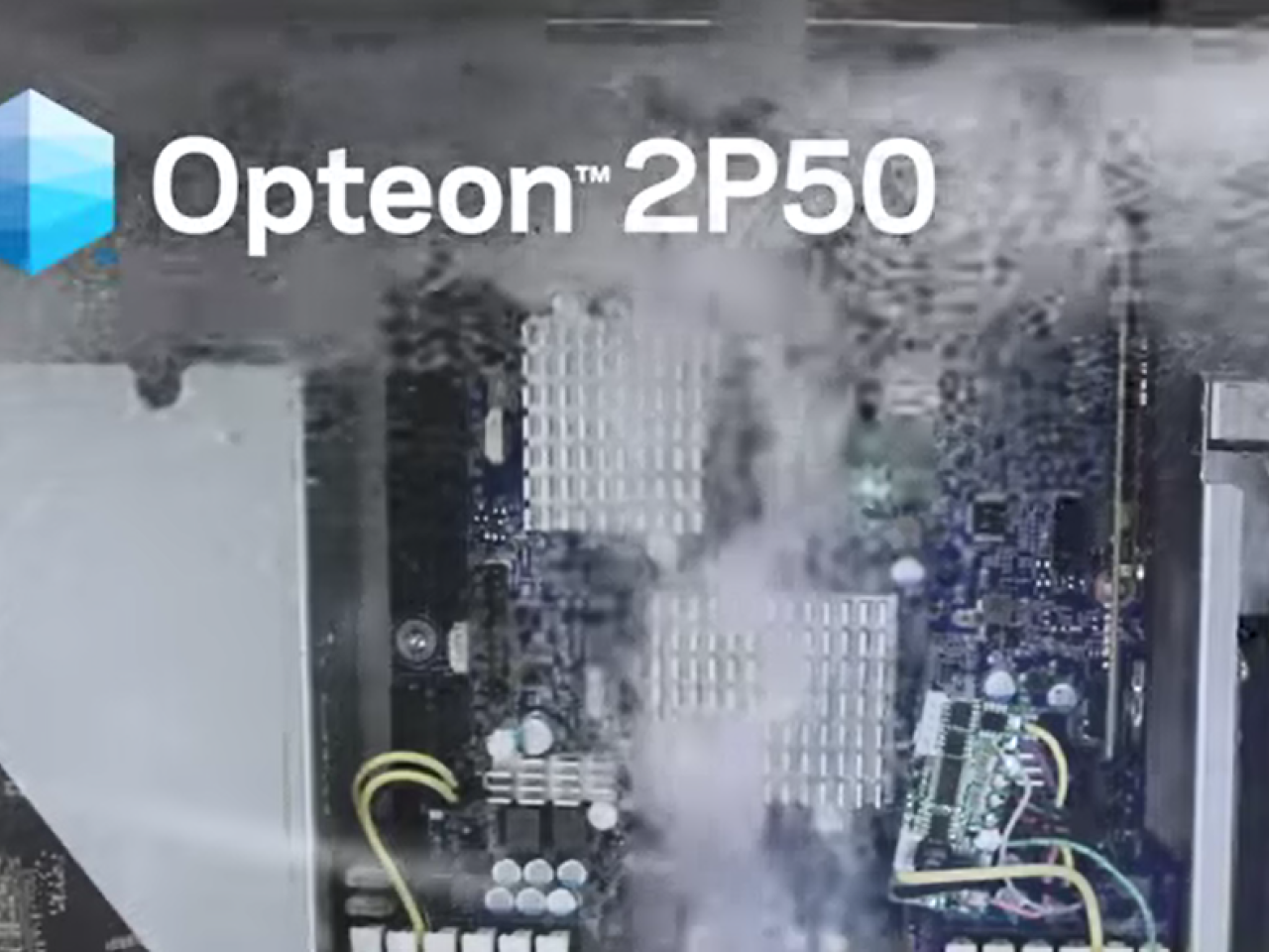 "Opteon 2P50" over a submerged computer electronic system.