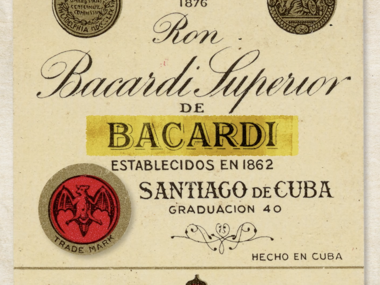 Old Bacardi label