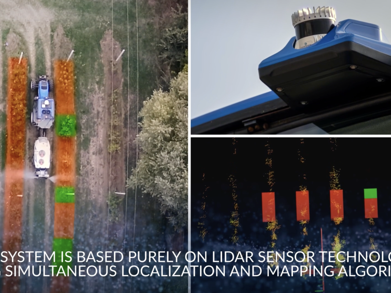 collage of images showing the system's lidar sensor technology at work