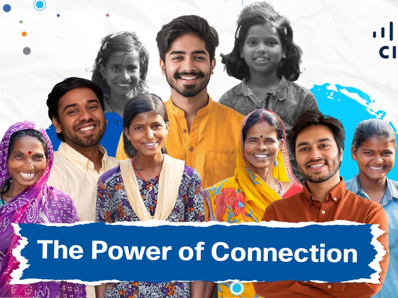 Collage of people. "The Power of Connection"
