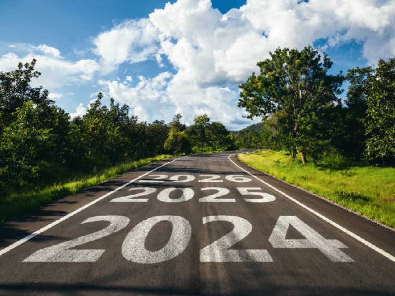 image of road with 2024 going into 2025