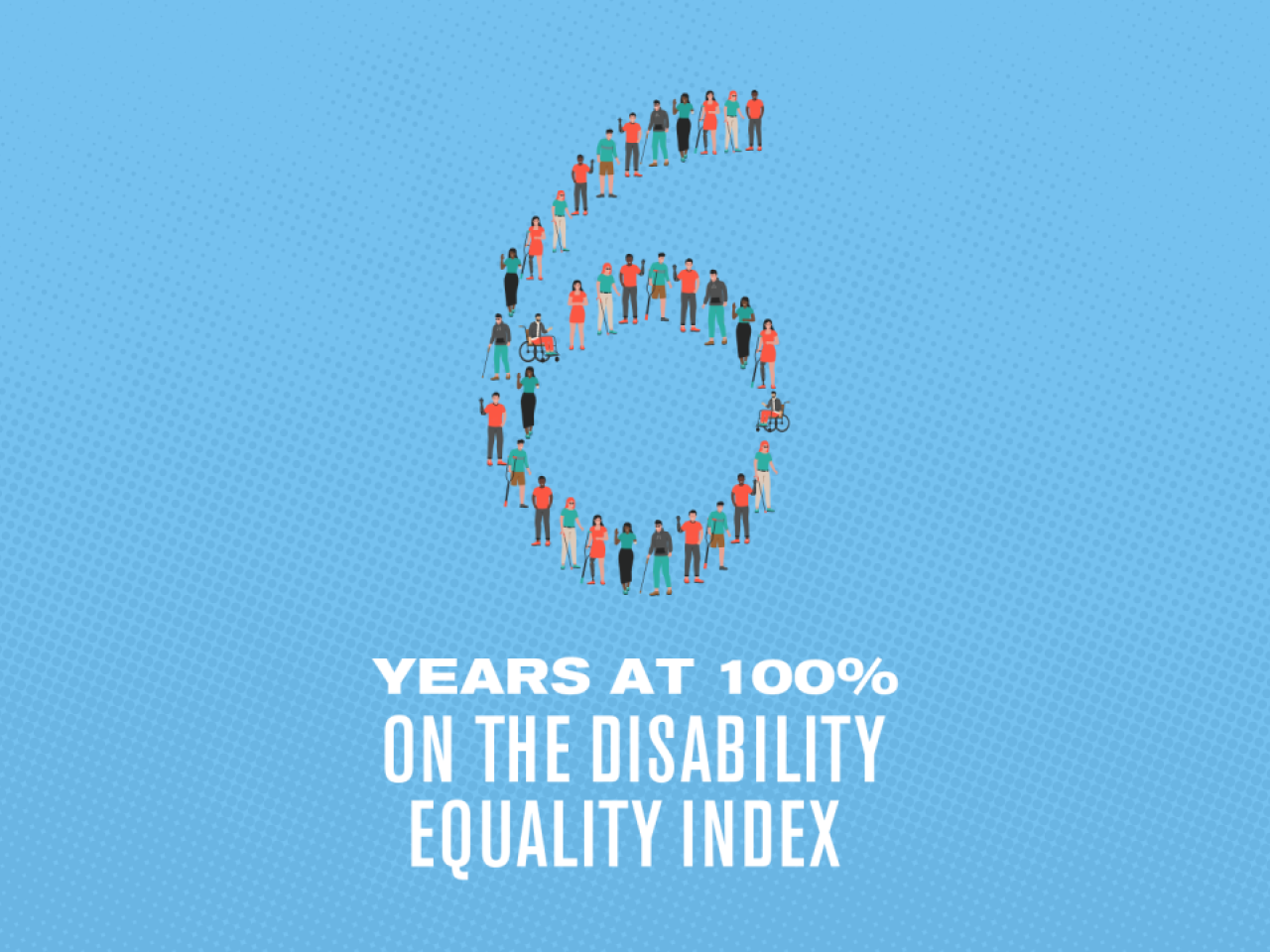 6 Years at 100% on the disability equality index
