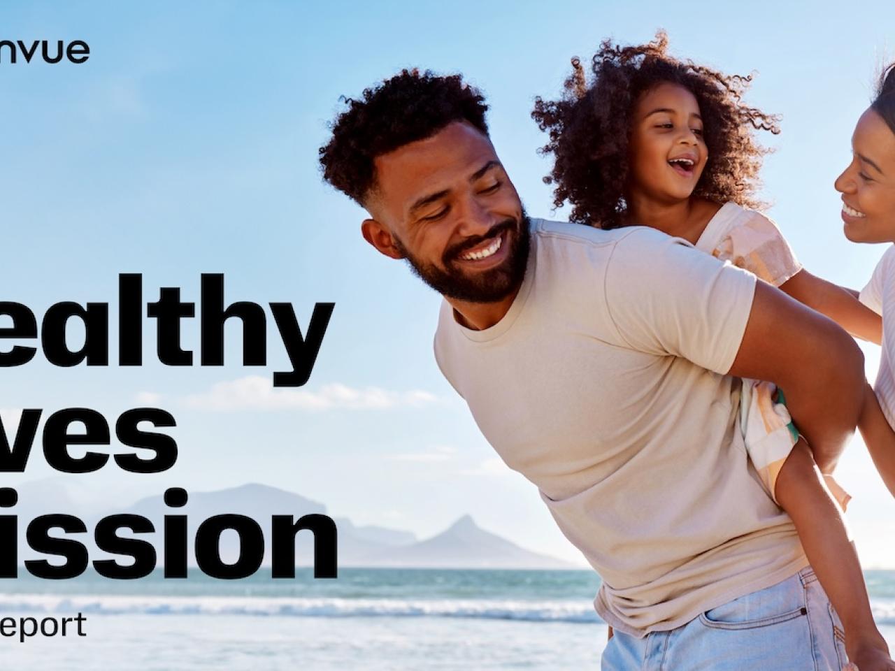 "Healthy Lives Mission" with image of happy people