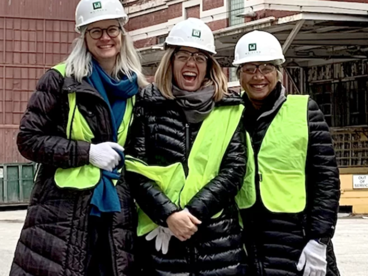 Calvert Impact's CEO Jenn Pryce (middle) with CIO Catherine Godschalk (left) and CRO Lauri Michel on a due diligence site visit in Fort Wayne, IN