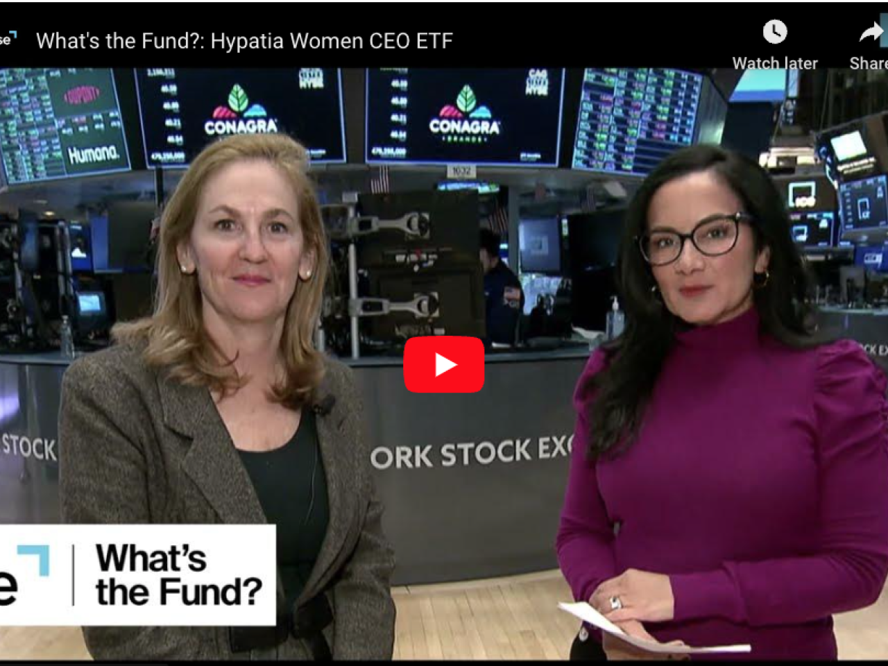 Patricia Lizarraga of Hypatia Capital being interviewed at the NYSE