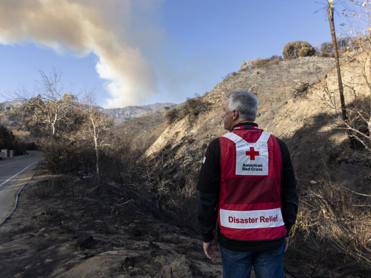 American Red Cross Disaster Relief representative in LA fire area