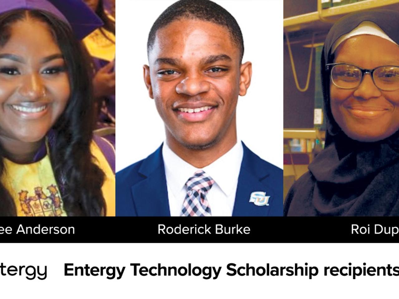 Headshots of Entergy Technology Scholarship recipients 2024