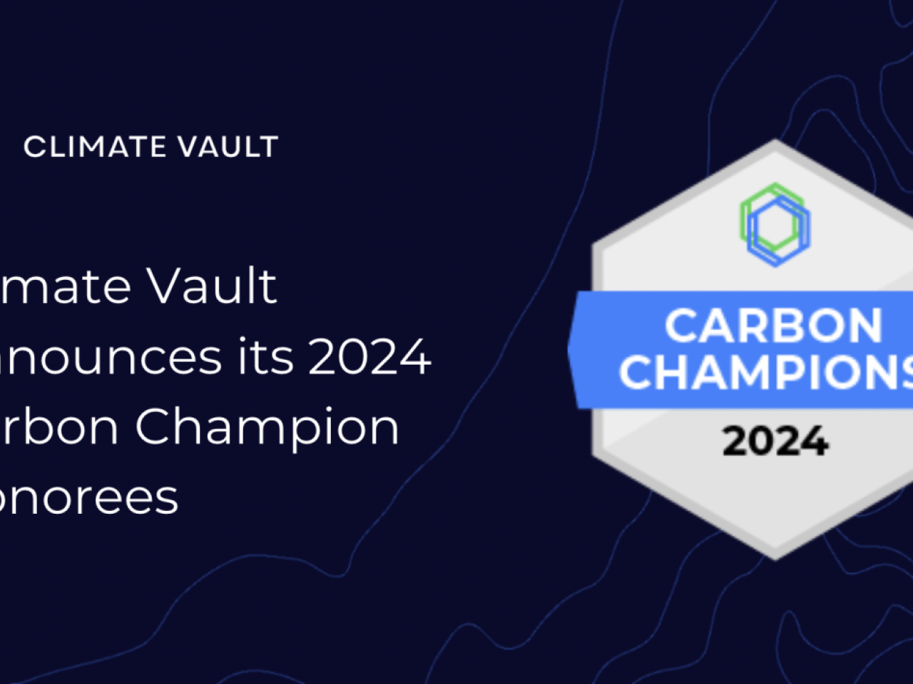 Logo for Climate Vault and for the 2024 Carbon Champion awards