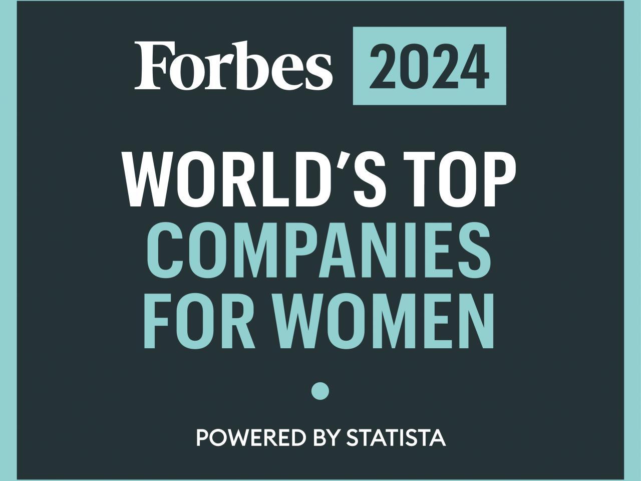 "Forbes 2024 World's Top Companies For Women" badge