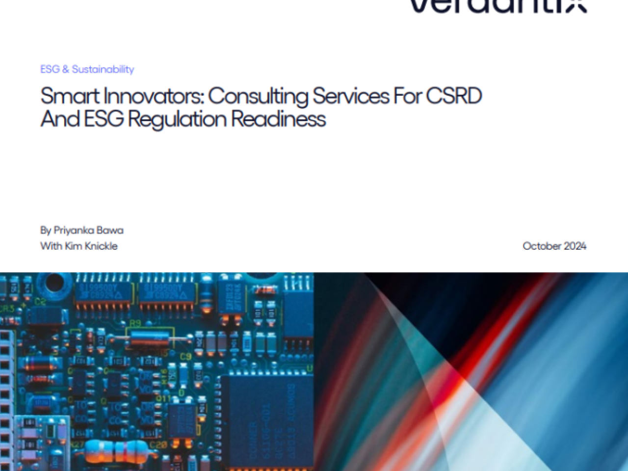 VERDANTIX SMART INNOVATORS REPORT  Consulting Services For CSRD And ESG Regulation Readiness