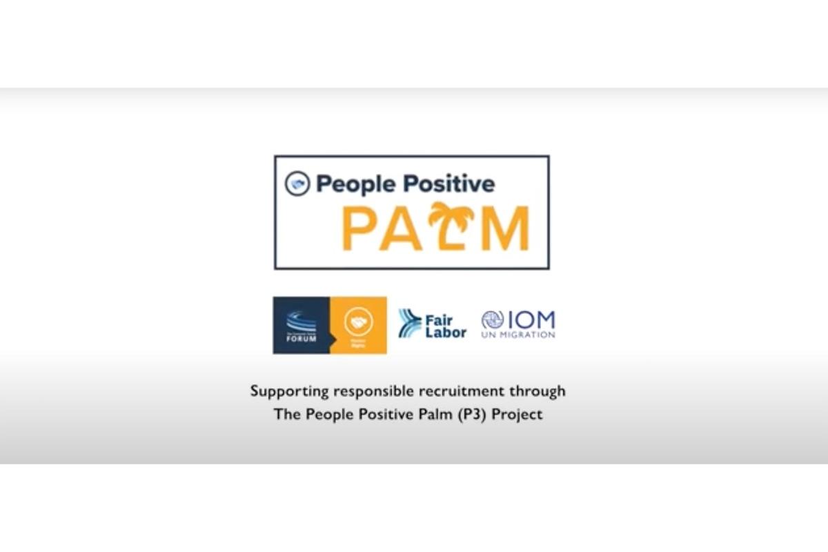 People Positive PALM, The Consumer Goods Forum, Fair Labor, and IOM logos