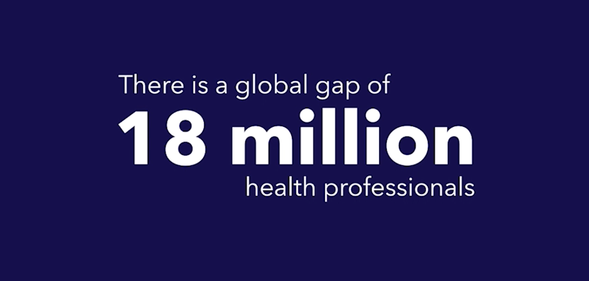 There is a global gap of 18 million health professionals