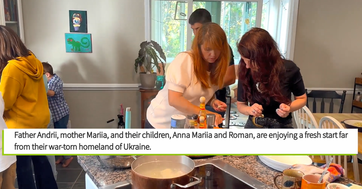 Family cooking in a kitchen