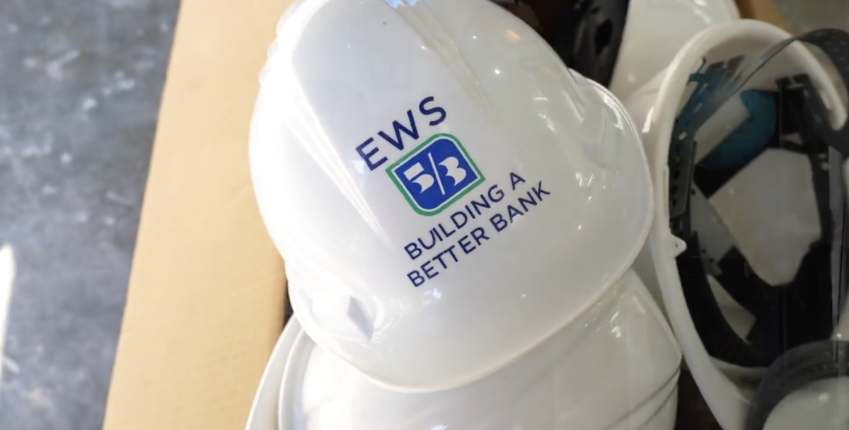 hard hats with Fifth Third Bancorp logo