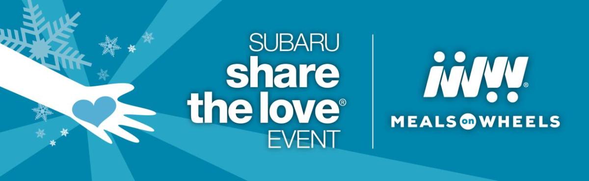 Subaru share the love event logo, Meals on Wheels logo