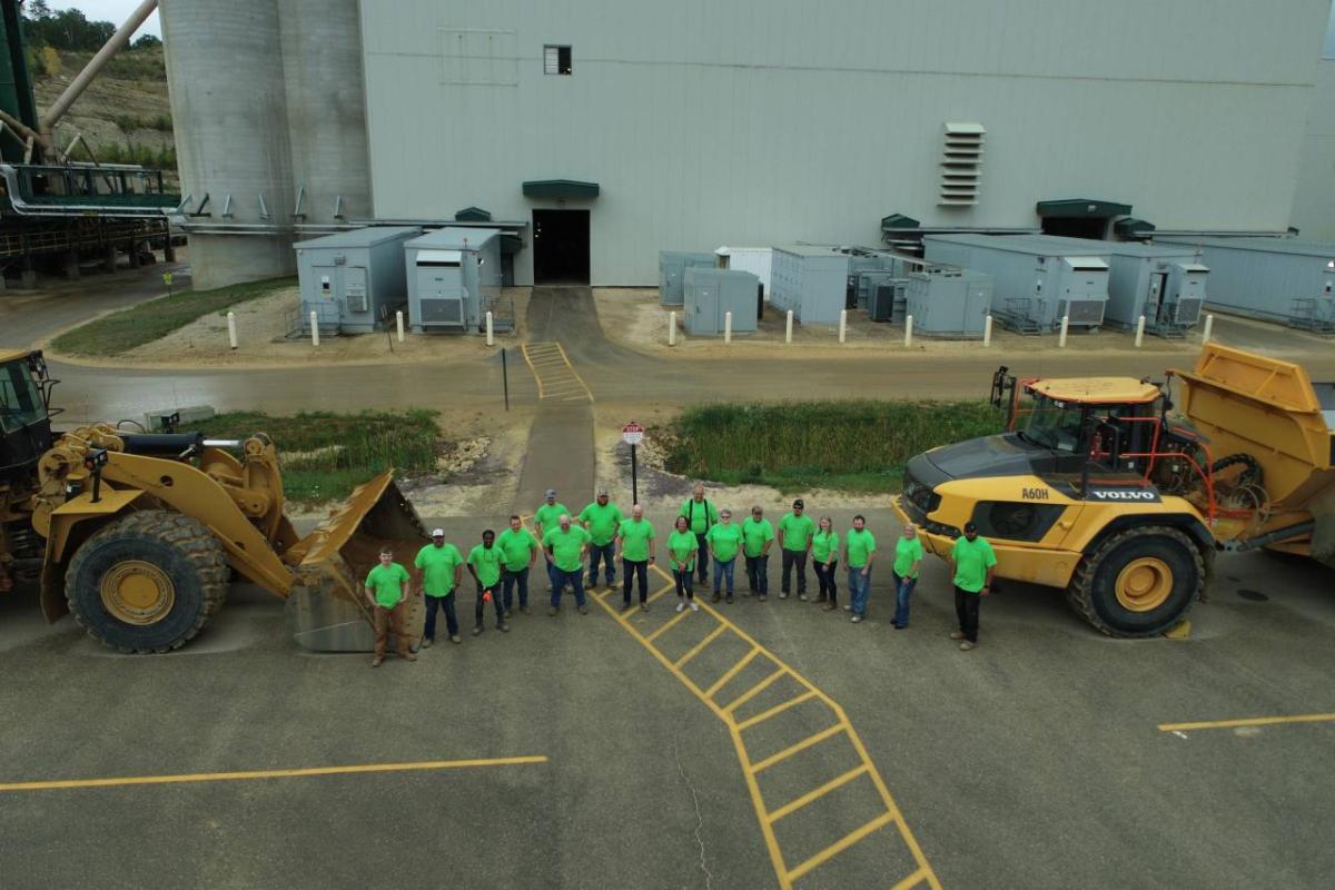 Group photo on construction site