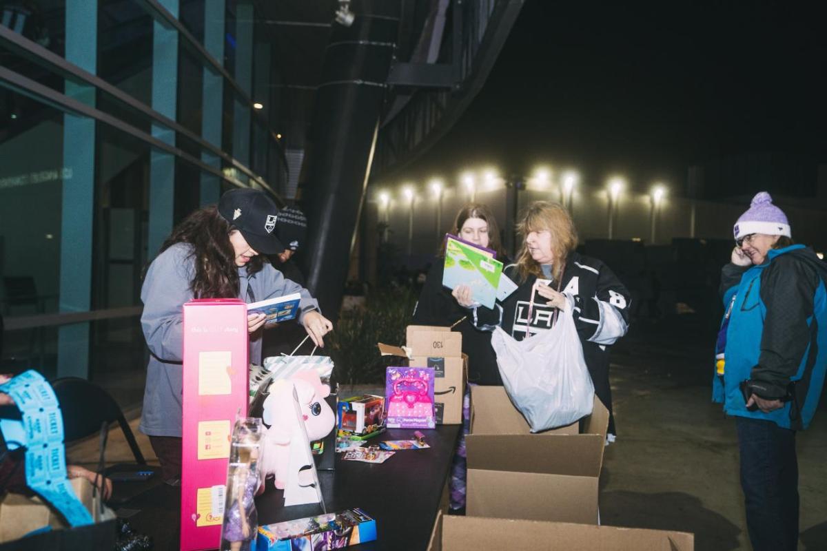 The LA Kings hosted Toy Drives before home games at Crypto.com Arena in Los Angeles, CA.