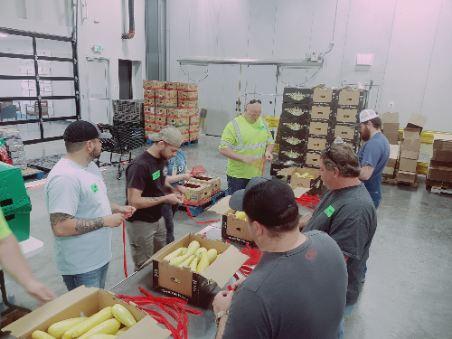 a group of Covia employees volunteering