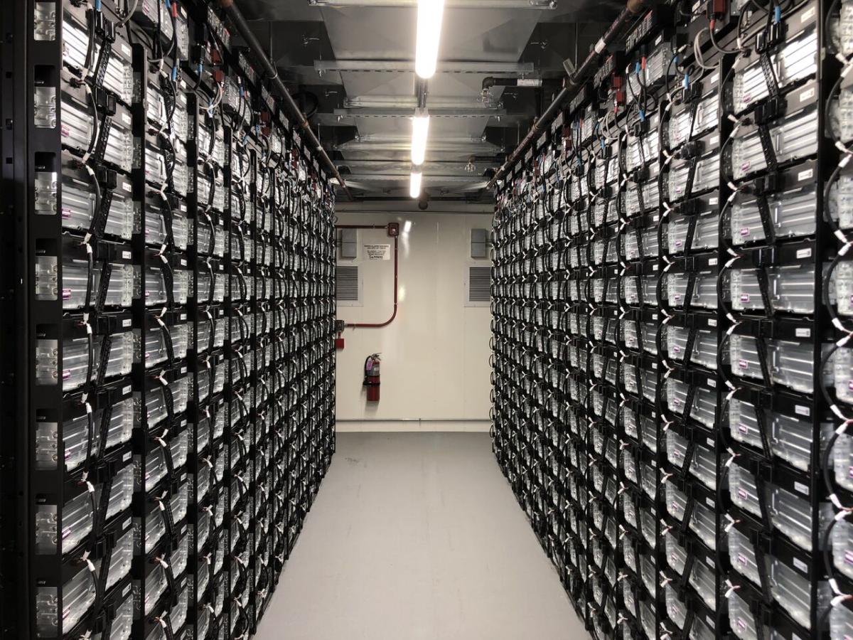 Inside the battery storage system