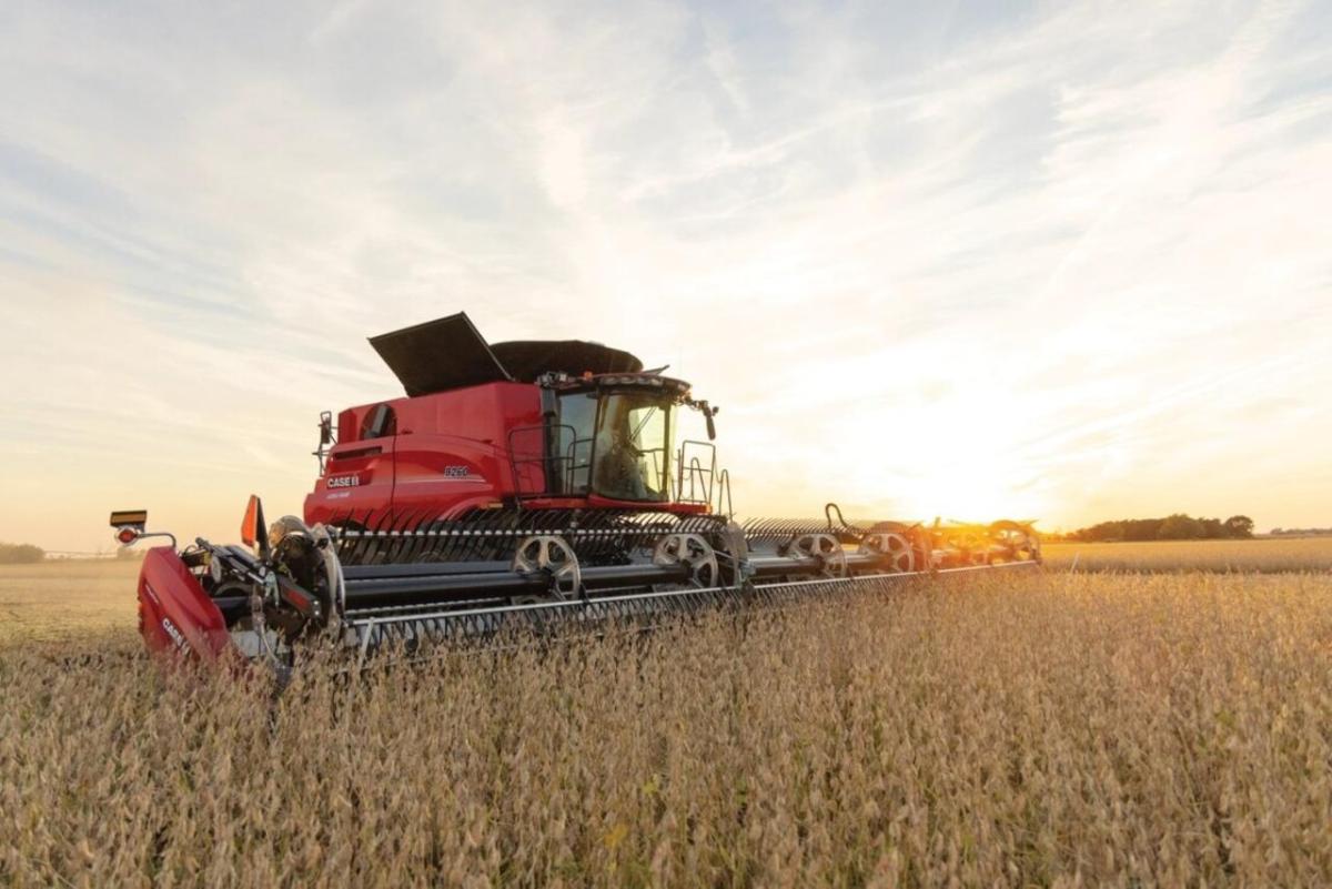 Agricultural machinery in a crop field 