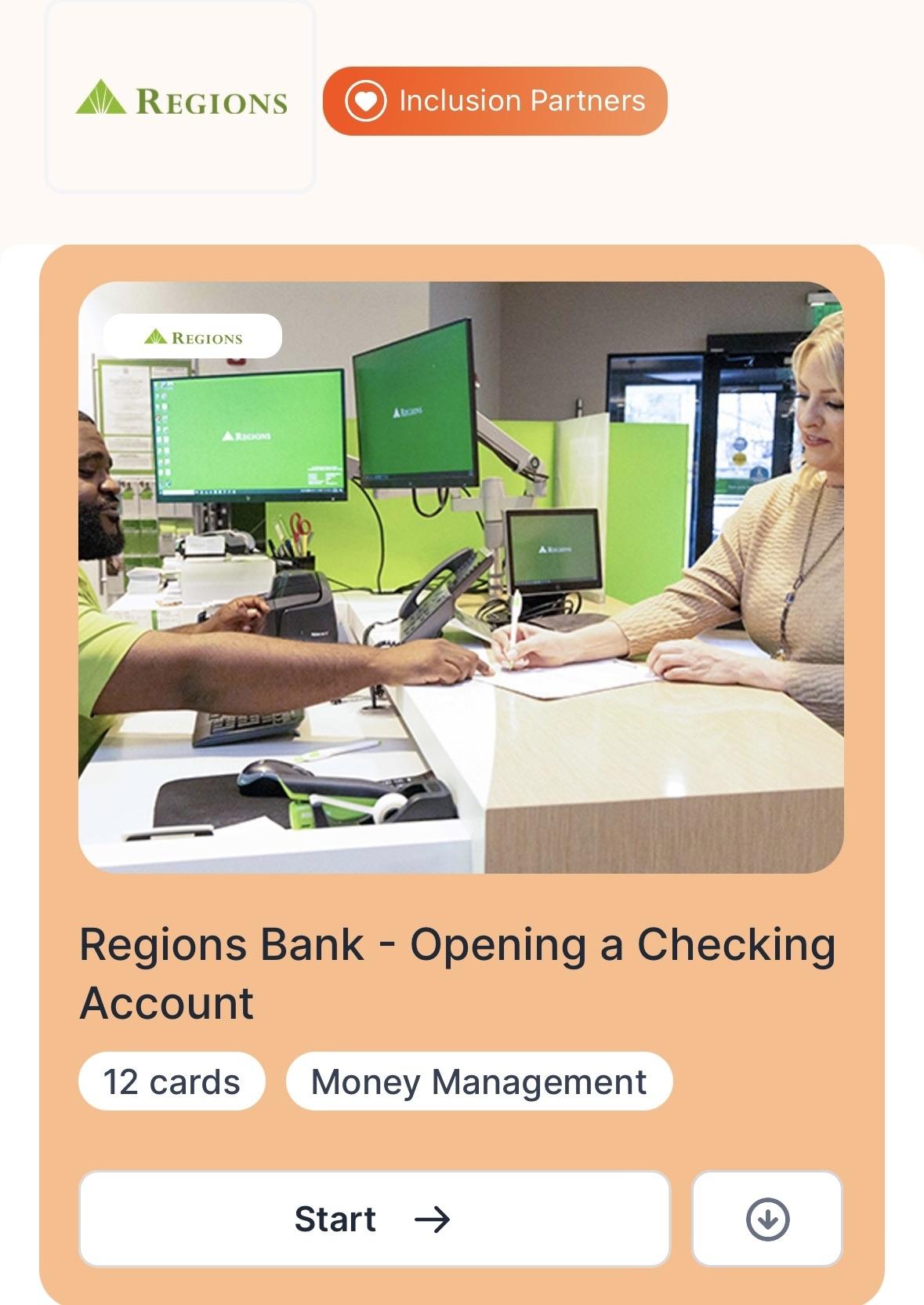 A person opening a checking account 