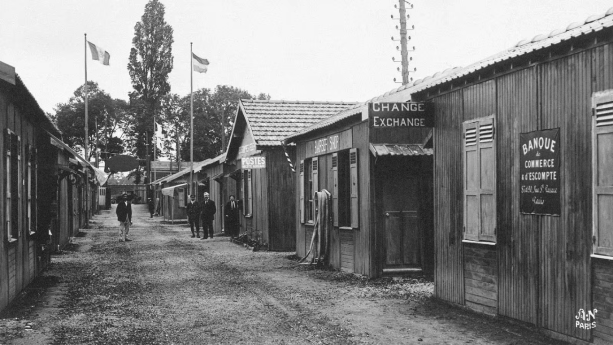 People in an old Olympic village from 1924