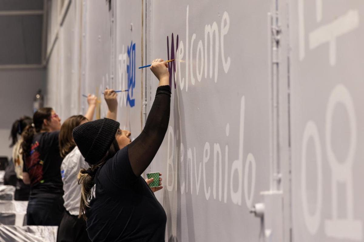 AEG volunteers helped bring holiday cheer at The Emma Lazarus Elementary School in Brooklyn, New York.