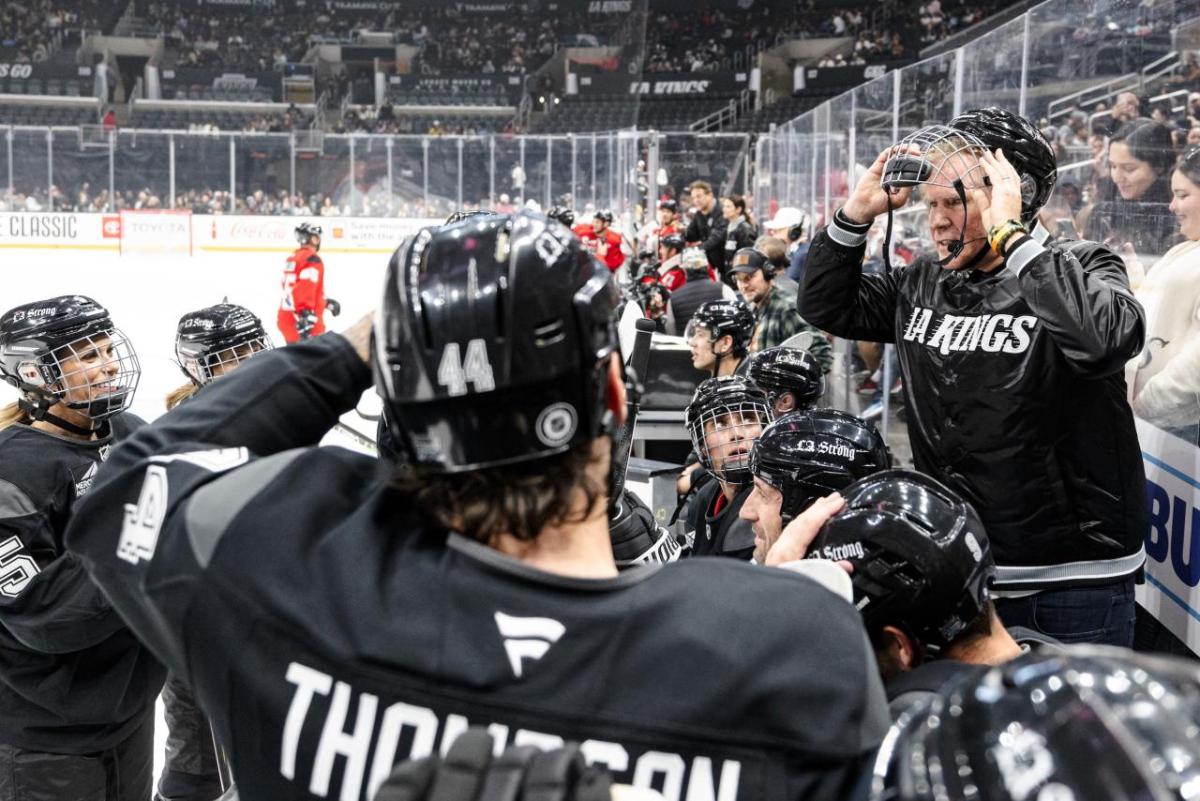 Will Ferrell, Actor and Comedian, served as a coach for the LA Kings Skate for LA Strong hockey game.