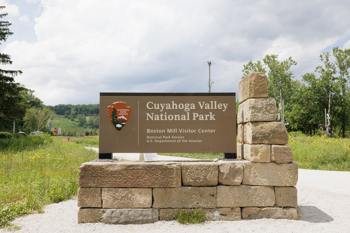 A sign saying "Cuyahoga Valley National Park"
