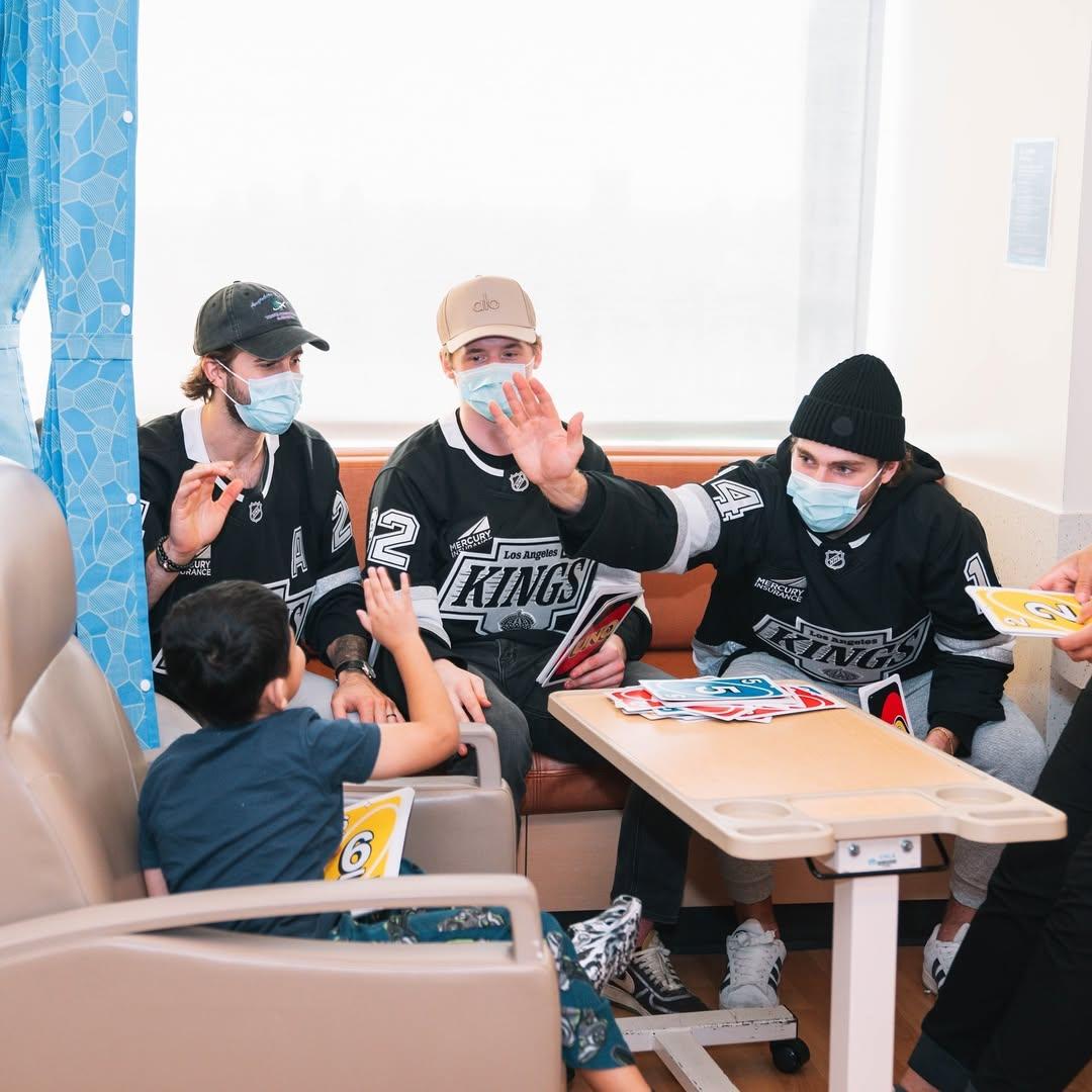 The LA Kings played games and colored with the patients.