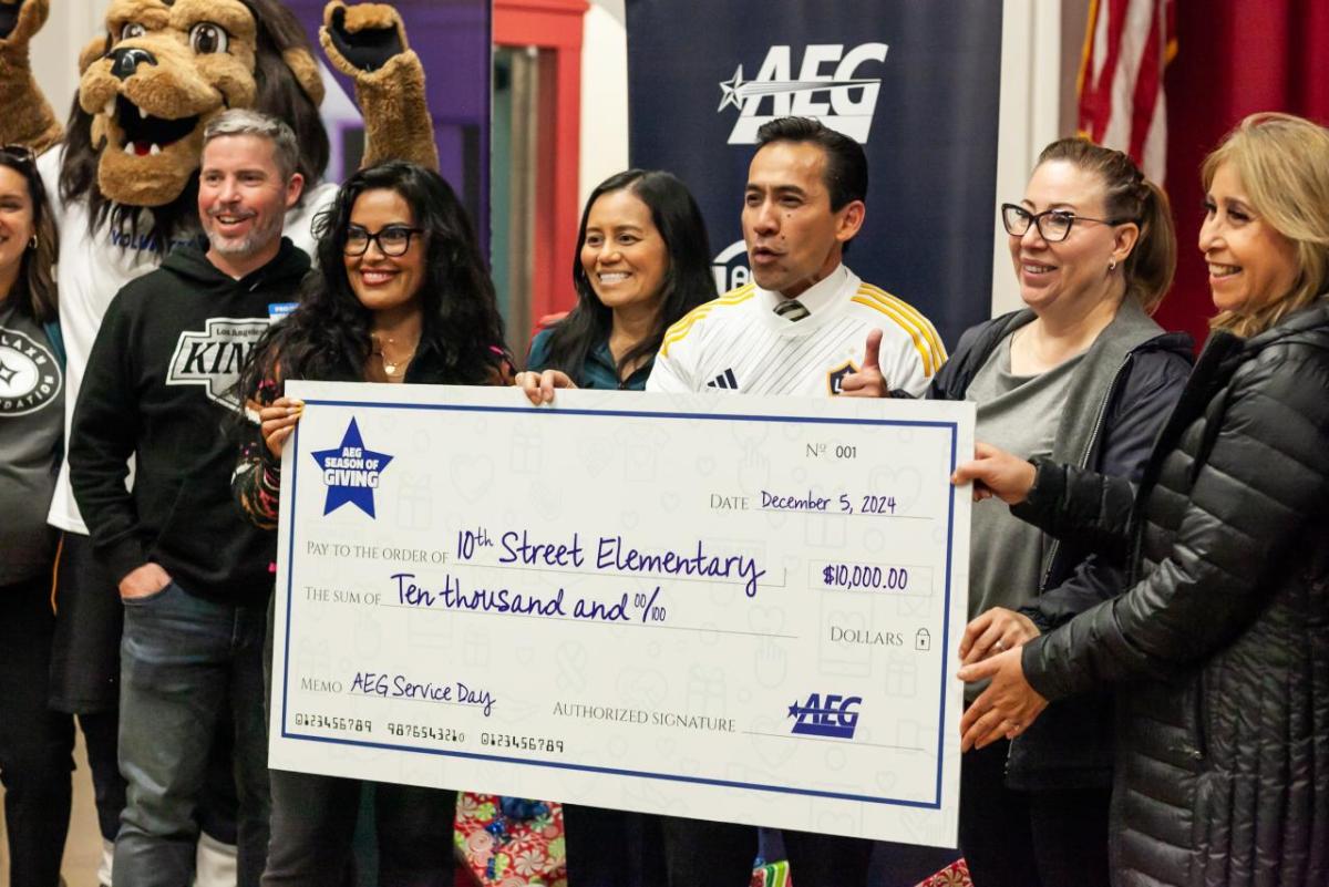 AEG presented both schools with donations underscoring the company’s ongoing commitment to community impact.