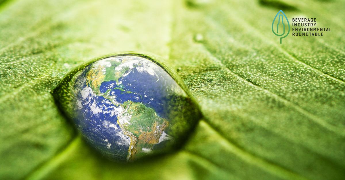 globe in water drop