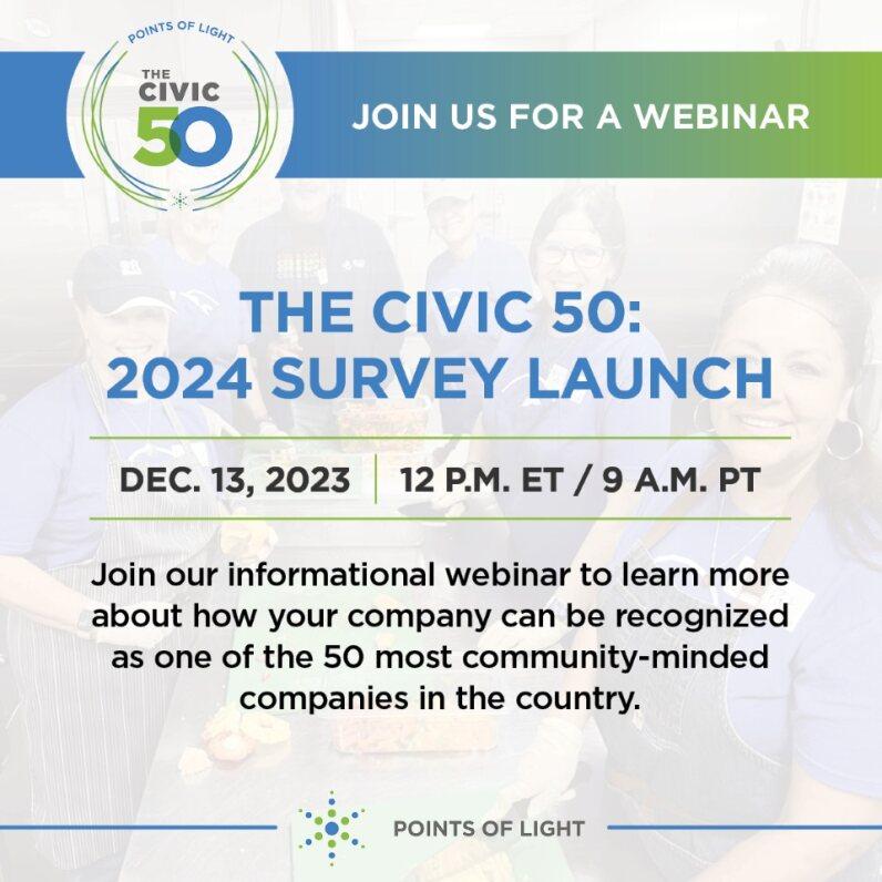 The Civic 50 survey launch graphic