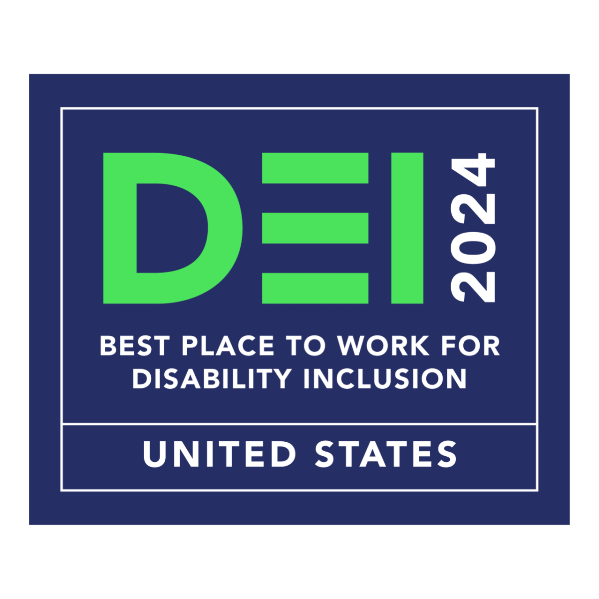 "DEI 2024 Best place to work for Disability Inclusion United States"