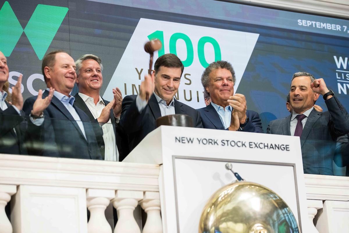 John Engel, CEO Wesco, ringing the bell at the NYSE.