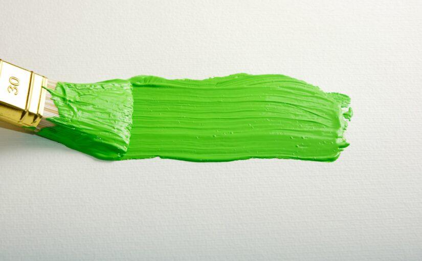 Green paint brush stroke 