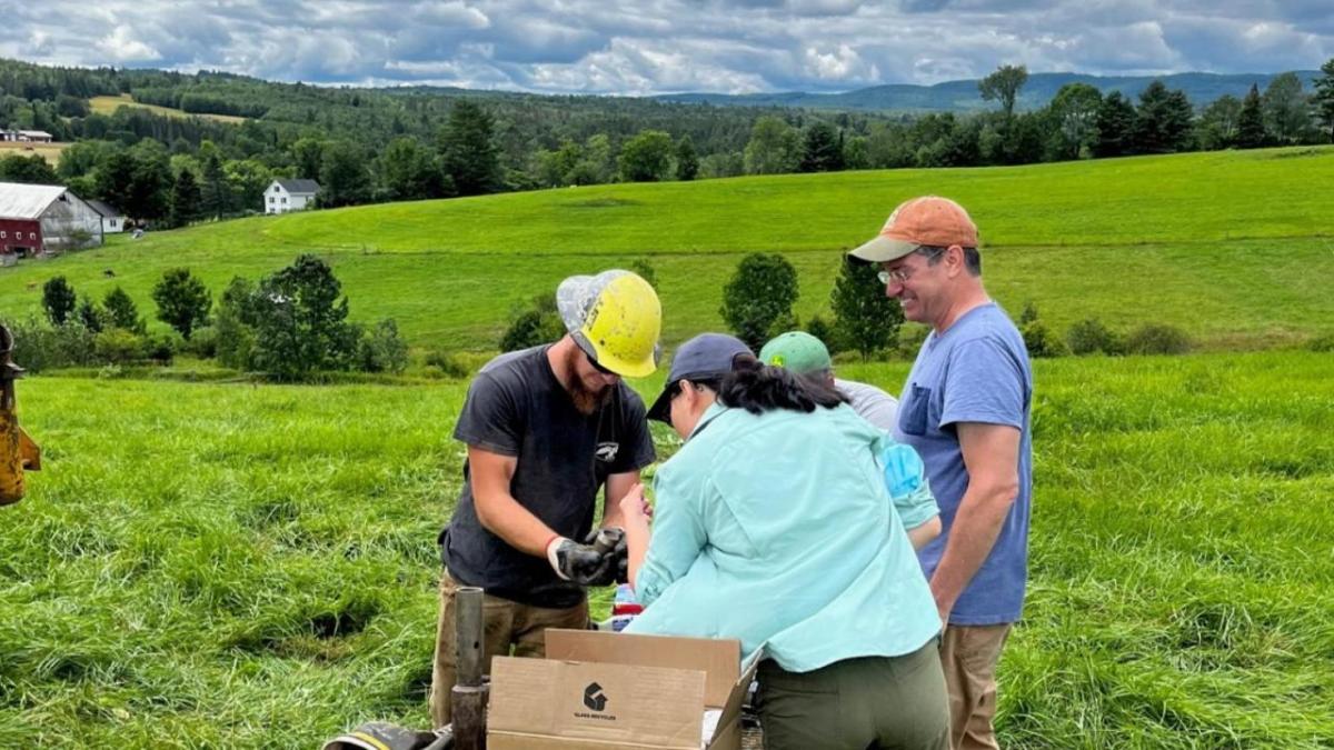 A group of people working together in a field 