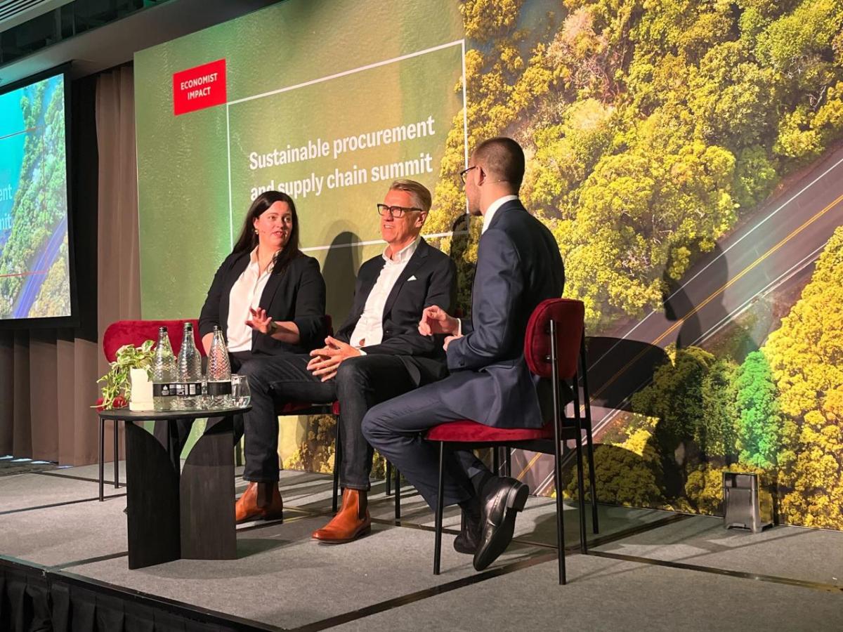 Cascale CEO, Colin Browne (centre) at the Economist 10th Sustainability Week